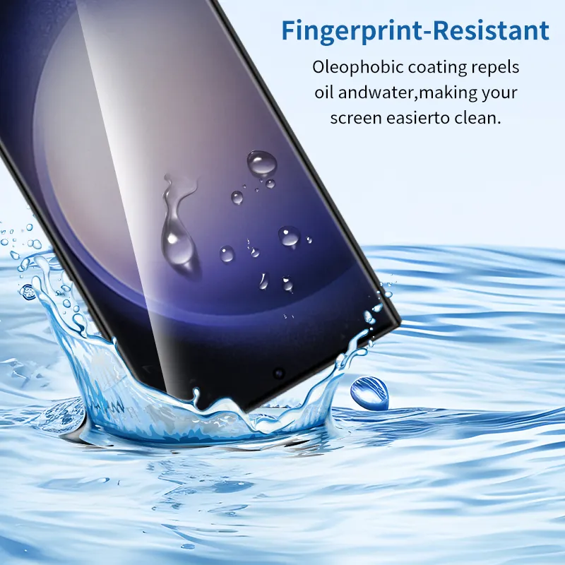 Colorido desbloqueo de huellas dactilares 9H arañazos y desgaste Protector de pantalla de privacidad para Samsung S24 s23 ultra