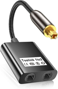 1x2 Toslink <strong>Splitter</strong> Digital Optical Fiber Optic <strong>Audio</strong> <strong>1</strong> to <strong>2</strong> Toslink <strong>Splitter</strong> Cable Adapter <strong>1</strong> in <strong>2</strong> Out Toslink Optical Cable - Product Image 2