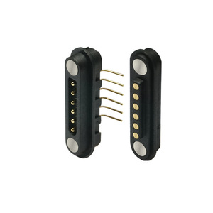 磁性Pogo引脚连接器，带2 3 4 5 6 8引脚高稳定性合金和塑料适配器，用于印刷电路板直方向 - Product Image 2