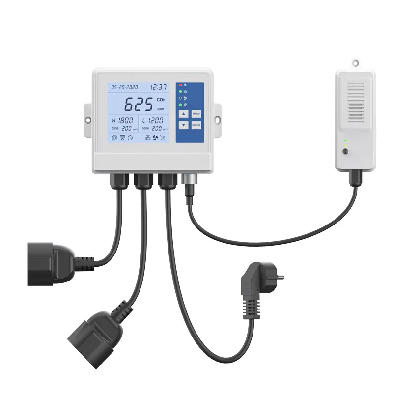 Controlador IAQ de monitor Digital de dióxido de carbono CO2, con función de relé, cable de 5m, sonda de detección NDIR para casa verde, fábrica