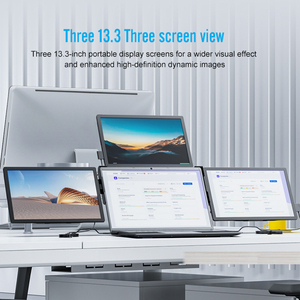 13,3 pulgadas Triple pantalla LCD Ordenador 2 3 4 pantalla portátil plegable Monitor de ordenador portátil extensor Triple pantalla Monitor de juegos de oficina - Product Image 4