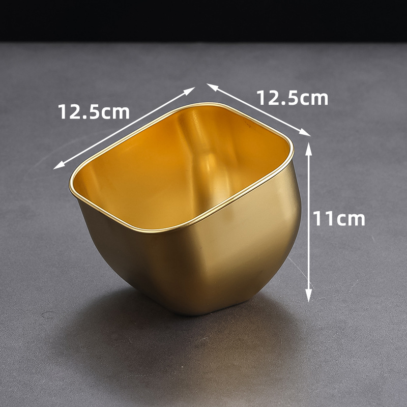12.5cm square lettuce bowl (gold)