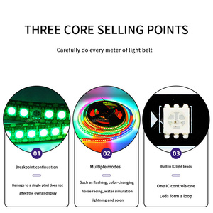 ไฟเส้น LED แบบ RGB 5050 IC 5V rgbic 30 60 144ไฟ LED เปลี่ยนสีในฝันสำหรับงานปาร์ตี้ DC 5V WS2813 - Product Image 5