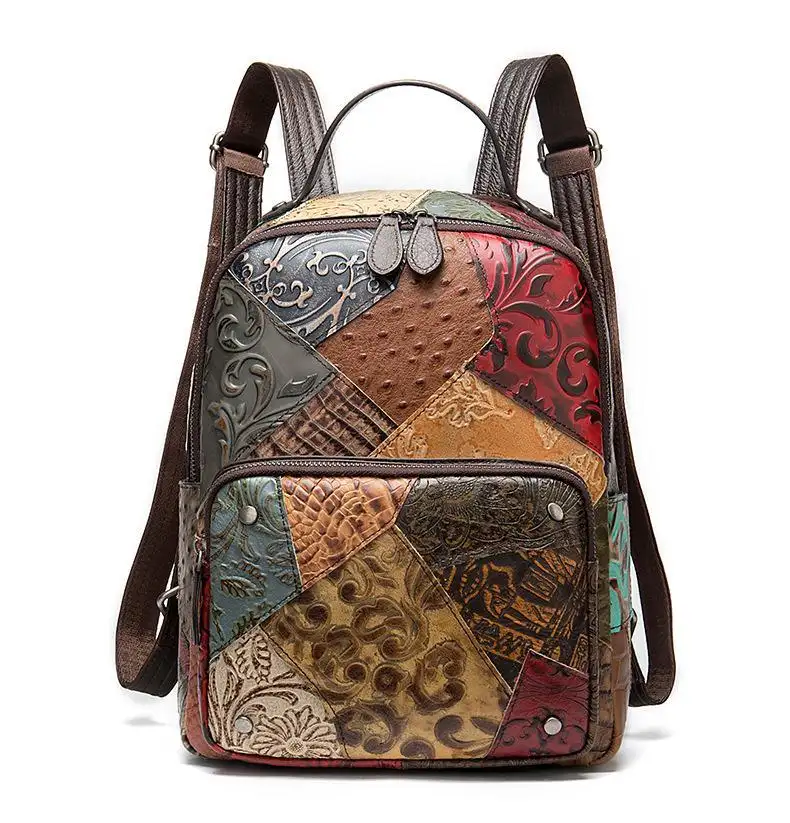 New Hot Sales Large Capacity Backpack Crocodile Pattern Bag Genuine Leather Women Backpack for 15 inch Laptop