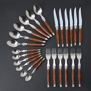 24 cái không gỉ dao kéo bít tết dao thực phẩm ngã ba súp trà muỗng sáng đánh bóng Flatware phương Tây Bộ đồ ăn - Product Image 3