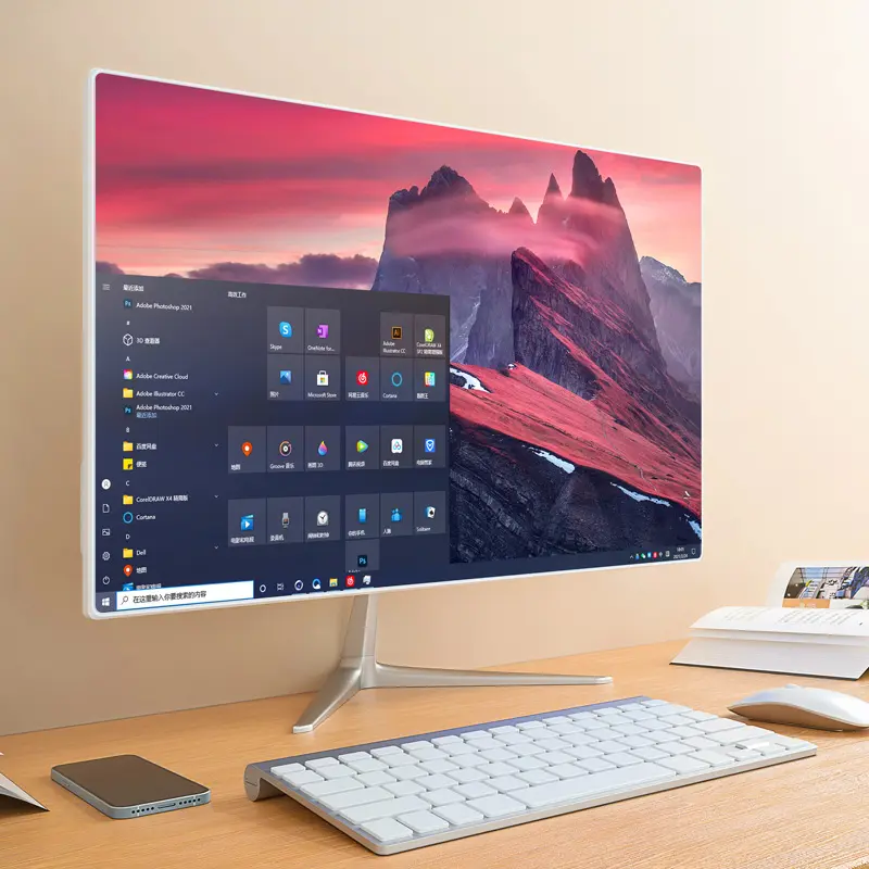 23,8 27 pulgadas pantalla táctil computadora AIO de escritorio todo en uno computadora todo en uno