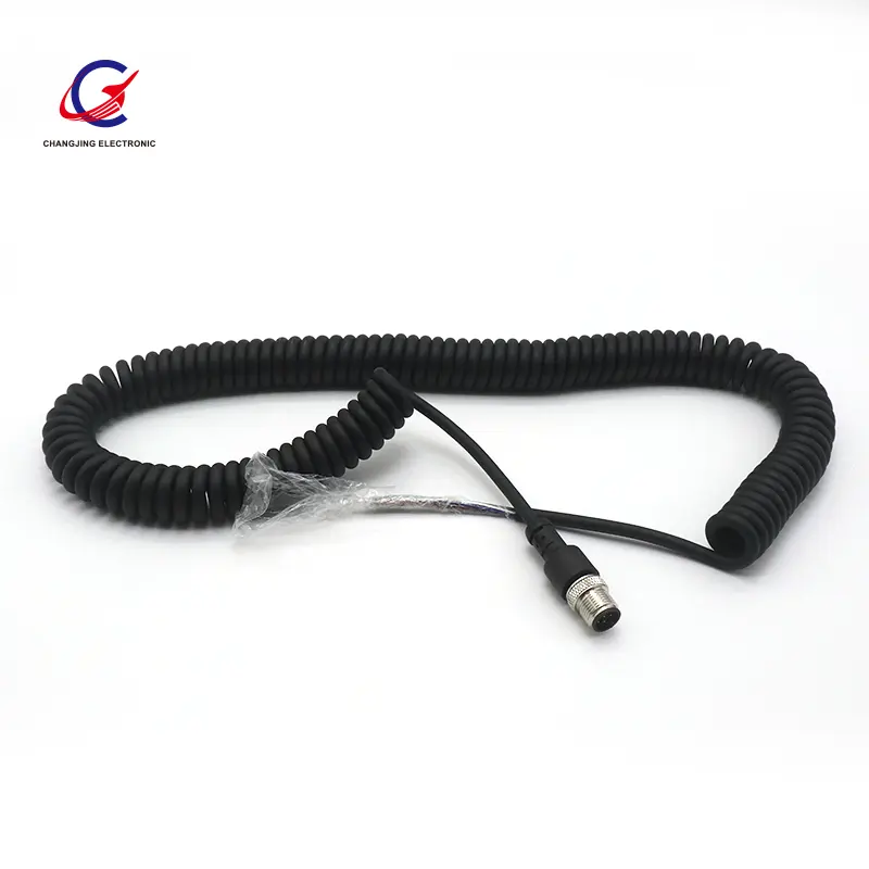 PU resorte en espiral bobina eléctrica cable espiral con flexible