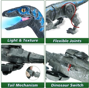 KK nuovo grande 45CM telecomando che cammina dinosauro <span class=keywords><strong>Robot</strong></span> 3D occhio di luce ruggente testa scuotente coda scodinzolante fatto di plastica per bambini'