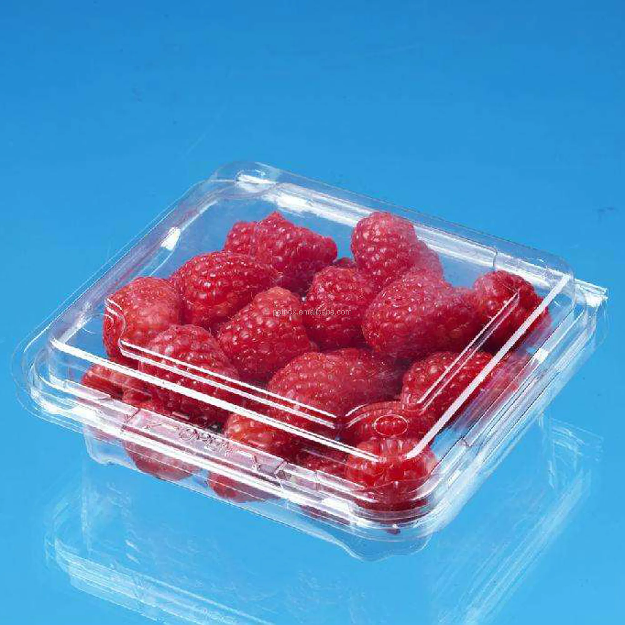 Scatola di imballaggio di frutta all'ingrosso con coperchio trasparente fragola ciliegia scatola di imballaggio di grado alimentare scatola di plastica