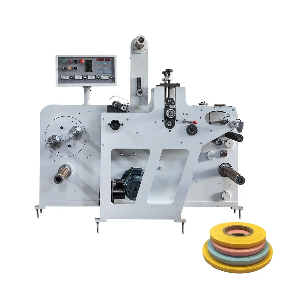 RTQ-320B semi automatic fully rotary label die cutting machine with slitter turrent rewind