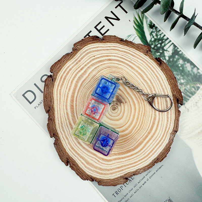 Four-key transparent shell-color cap mixed L-shape