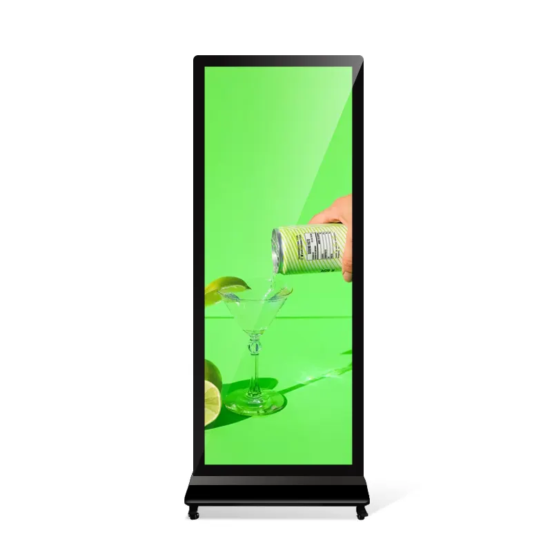 Moniteur publicitaire Lcd Portable pour pied libre, avec signalisation numérique, lecteur multimédia Android