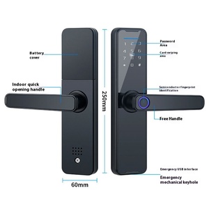 Apartment Fingerprint Lock IC Card <strong>Code</strong> Aluminum Alloy Acrylic Smart Door Lock Customize <strong>Basic</strong> Edition for Hotel Home