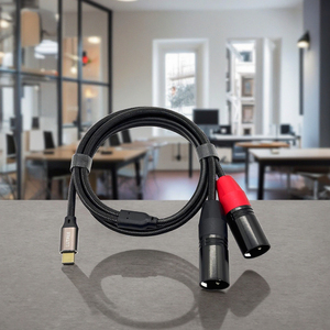 Alta Qualidade Tipo c Macho para Dual XLR Macho Cabo Preto PVC Trançado Alto-falante Microfone Cabo Profissional HiFi Jack Cabo De Áudio