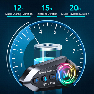 Y12 PRO Control de voz IPX6 Altavoz de casco inalámbrico a prueba de agua 500M Rango 2 Riders Intercom Auriculares de motocicleta con música Compartir - Product Image 2