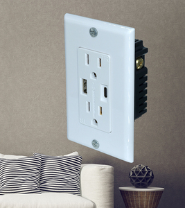 US Standard USB 5V <strong>2</strong>.1A QC 3.0 Quick Smart <strong>Socket</strong> 1 USB Plug and 1 <strong>Type</strong> C Output American Standard <strong>Socket</strong> - Product Image 4