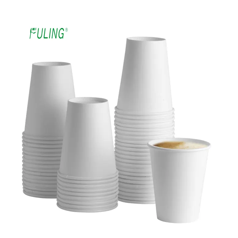 Tasses de café en papier blanc, 4oz 8oz 10oz 12oz 16oz 20oz, pour thé, smoothie, café, boisson, prix d'usine, nouvelle collection