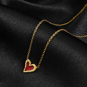 Advanced Design Small <strong>Red</strong> Heart Necklace 2024 New Popular Heart-shaped Collarbone <strong>Chain</strong>