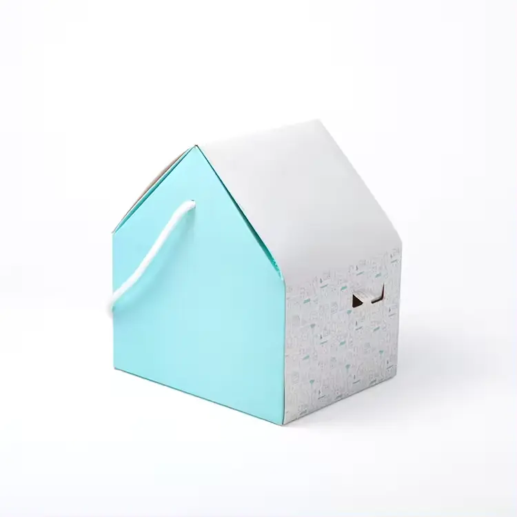 हैंडल के साथ सबसे ज्यादा बिकने वाला सजावटी घर के आकार का कार्डबोर्ड कन्फेक्शनरी कैंडी उपहार बॉक्स