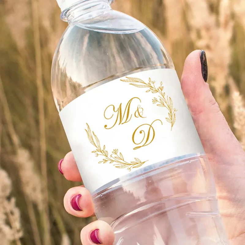 Atacado design personalizado garrafa de água adesivos logotipo marca privada para garrafas de água