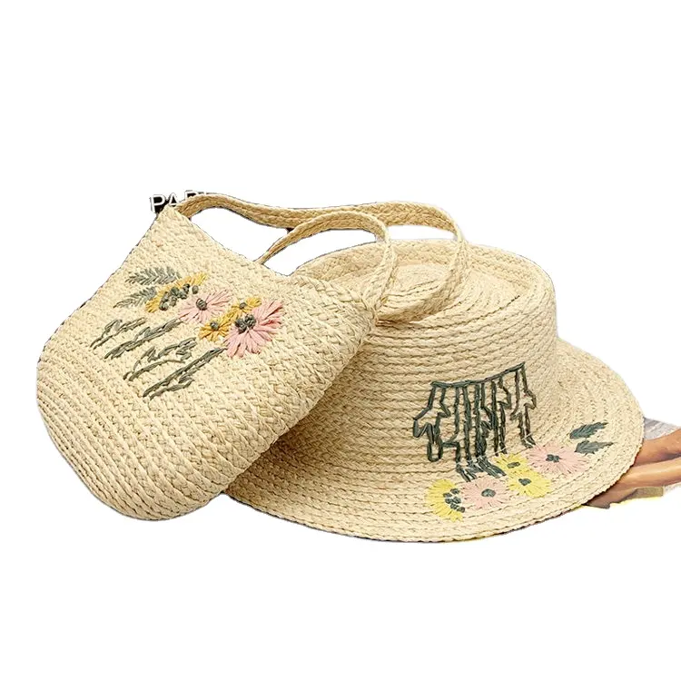 Ins-Bolsos De Paja Y Sombreros para mujer, sombrero De Playa Grande Y bolso De mano