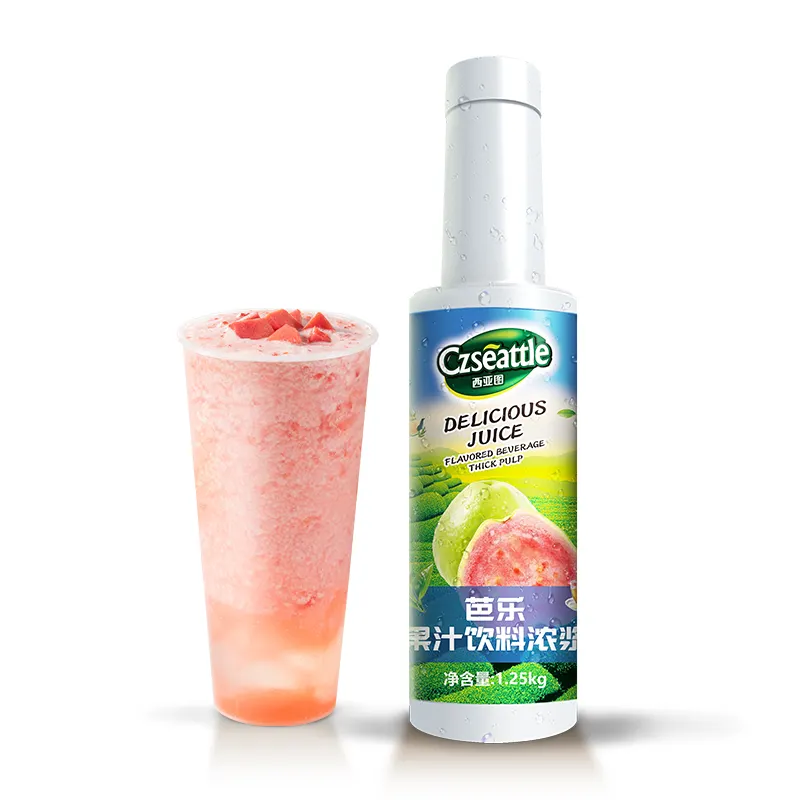 Czseattle Guava meyve suyu içecek ve içecek meyve suyu şurubu % boba çayı özel taze meyve suyu için konsantre