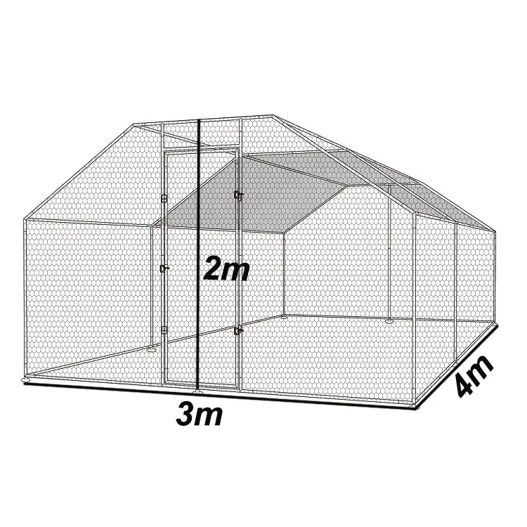 Jaalex Chất lượng cao nhôm đi bộ trong gà chạy Coop Ngoài trời Tùy chỉnh kích thước không thấm nước kim loại gia cầm lồng động vật nhà