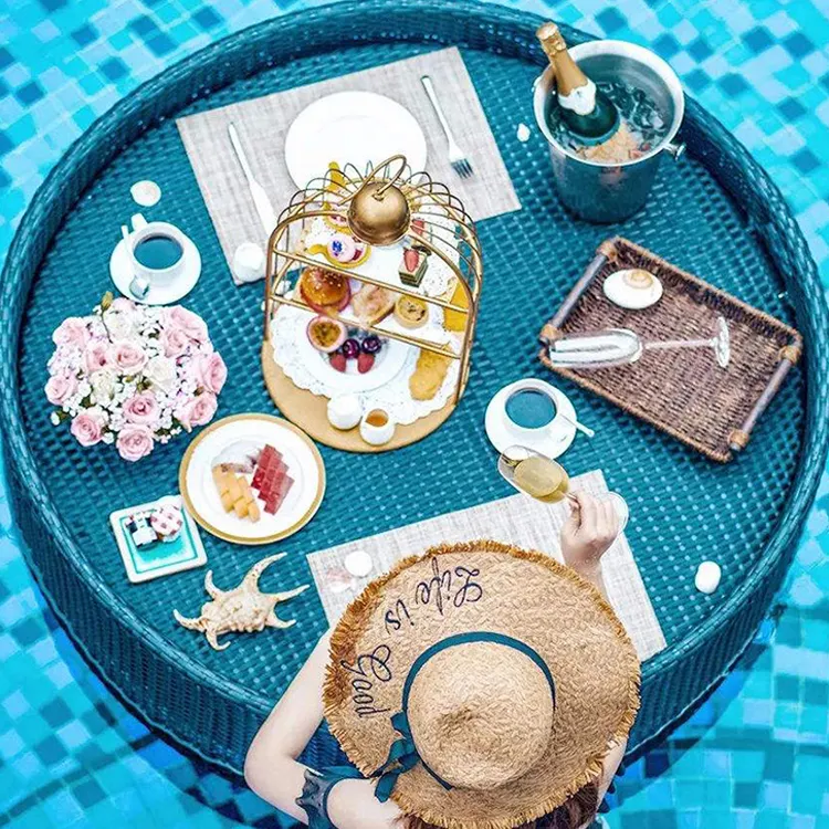 Bandeja de piscina redonda para o café da manhã, hotel de cor personalizada