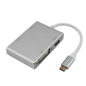 Convertidor tipo C a HDMl VGA DVI USB3.1 a HUB 4K 3 en 1 Convertidor tipo C de cableado - Product Image 1