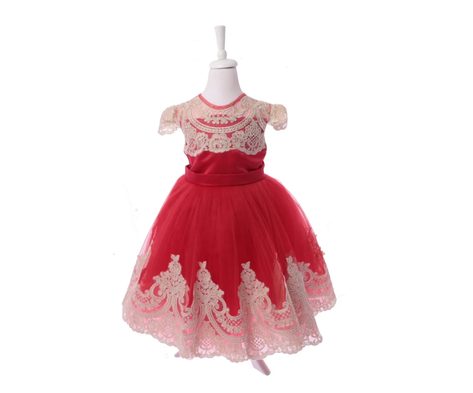 Wholesale Custom Newborn New Design Little Party Birthday Modern First Class From Newborn To Age 10 Red Birthday Dress