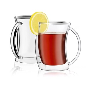 200ML Creative Design Double Wall Insulated Coffee Mugs, High Temperature Resistance Glass <strong>Crooked</strong> <strong>Cup</strong> With Handle - Product Image 1