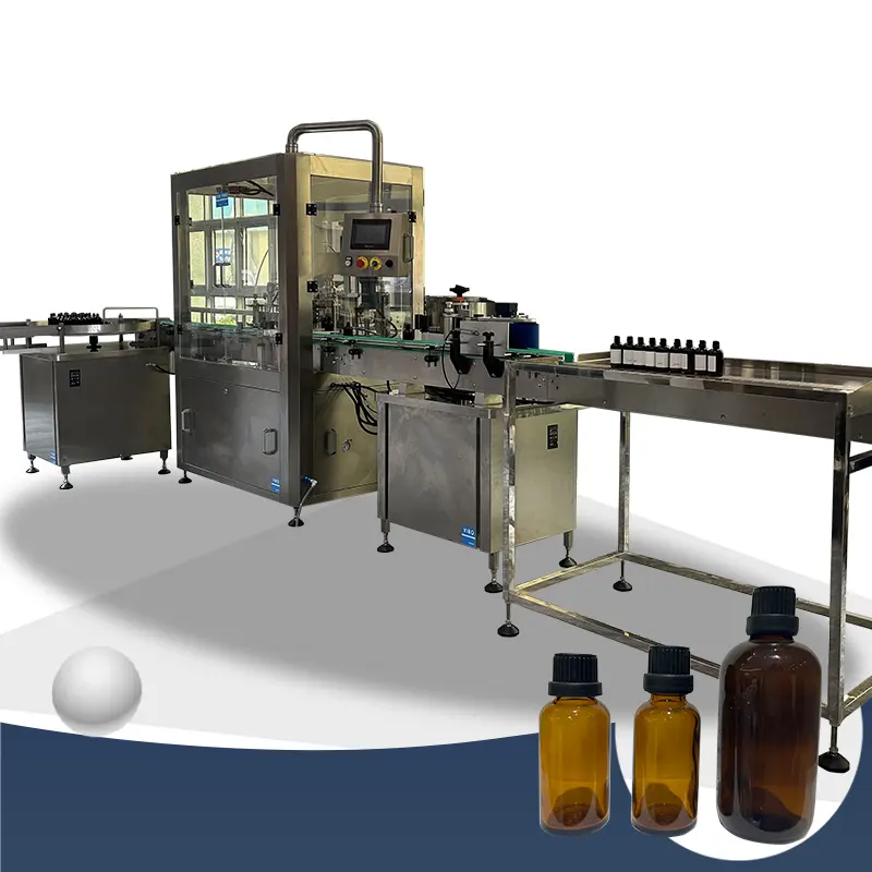 तरल आवश्यक तेल सिरप लोशन पैकिंग के लिए स्वचालित विशेष बोतल वॉशिंग फिलिंग कैपिंग मशीन