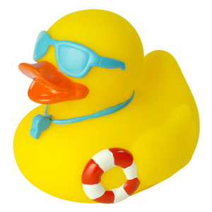 Özel Logo promosyon sarı plastik banyo kullanımı için gıcırtılı ses ile lastik ördek yüzer dalış ördek - Product Image 3