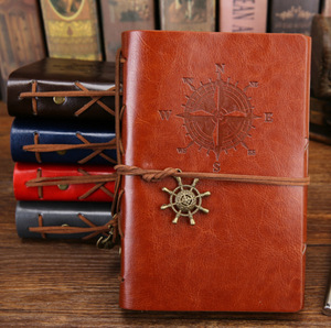 Diario in pelle Vintage agenda per viaggiatori agenda per scrivere quaderno per appunti ricaricabile no line A6 taccuino per uomo e donna - Product Image 6