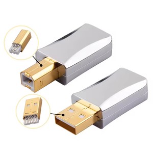 USB 1.0 2.0插头A B端口音频电缆连接器公镀金插入镀镍合金屏蔽 - Product Image 3