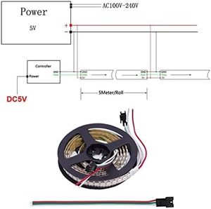 WS2812B LED-Licht leiste 5V SMD5050 144 LEDs/M Flexibel 30 Pixel 2812B WS2812 Adressierbare RGB-Licht leisten - Product Image 5