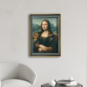 Tái tạo cổ điển của Leonardo Da Vinci của Mona Lisa chicle in in nghệ thuật thân thiện với môi trường với khung - Product Image 2