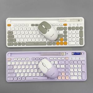 KMSW-018 Stylish 99 Keys 2.4Ghz Wireless <strong>Keyboard</strong> <strong>Mouse</strong> Combo USB Accessible <strong>Computer</strong> Accessory for Office <strong>Use</strong> with Phone Slot