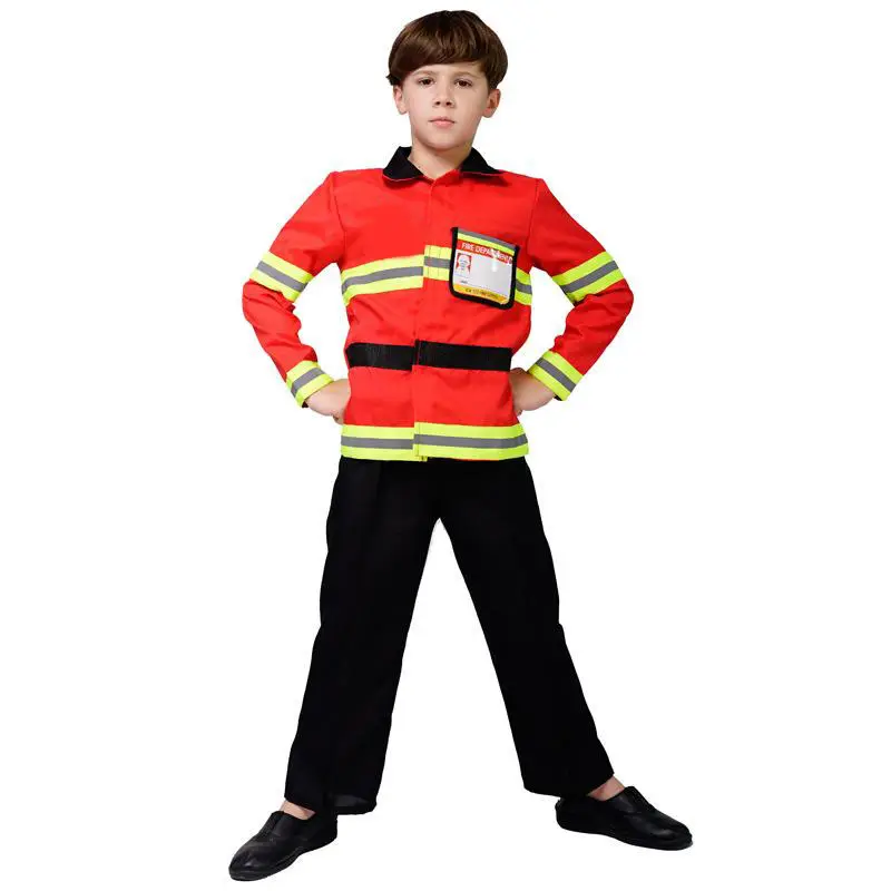 Due pezzi Halloween Costume da pompiere per bambini vestiti esperienza di carriera tuta da gioco di ruolo