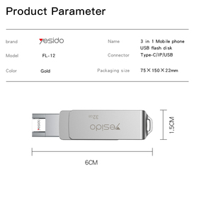 YESIDo neues Design Zink legierung Shell mit OTG-Adapter funktion USB-Speichers ticks Speicher karten