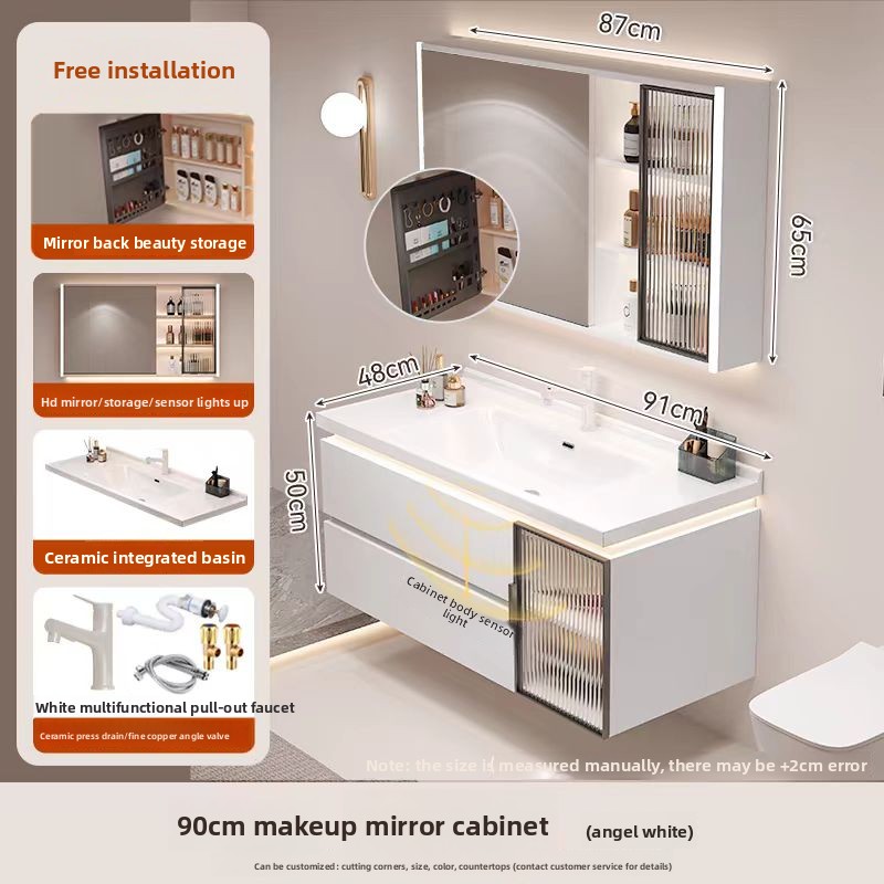 Makeup mirror cabinet 90 white