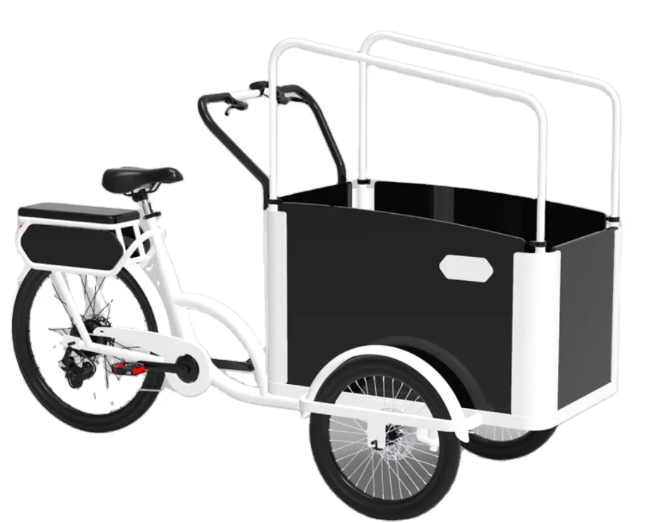 Bici da carico a tre ruote con pedale triciclo elettrico di nuova concezione OEM per trasportare animali domestici per bambini in vendita