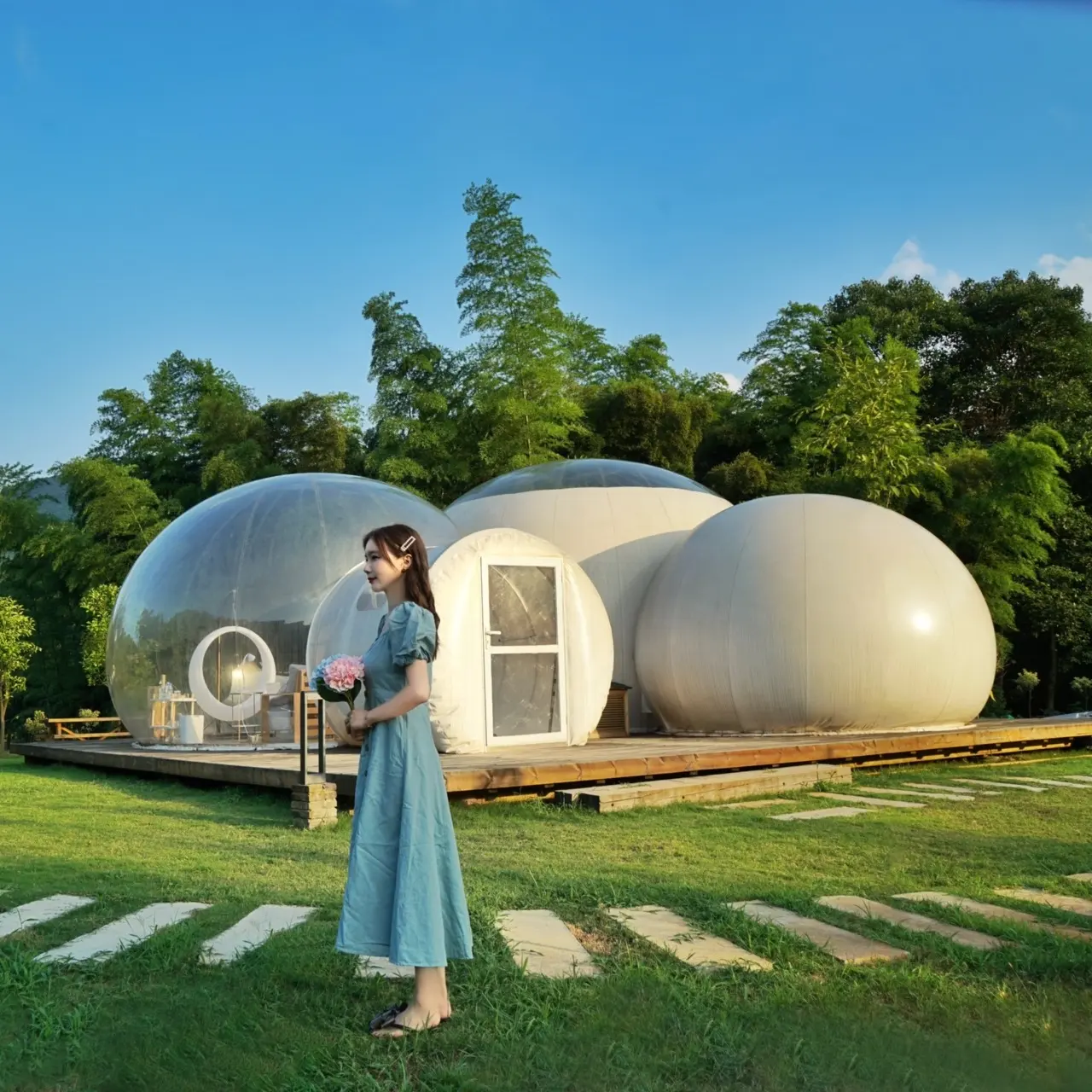 3M4M4.5M Transparent Bubble Tent House Geodesic Dome Tent For Festival Tent Events