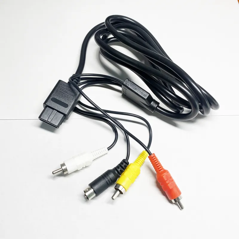 1.8M untuk Nintendo 64 kabel Video TV Audio kabel AV ke RCA untuk Super Nintendo GameCube N64 SNES Aksesori kubus permainan