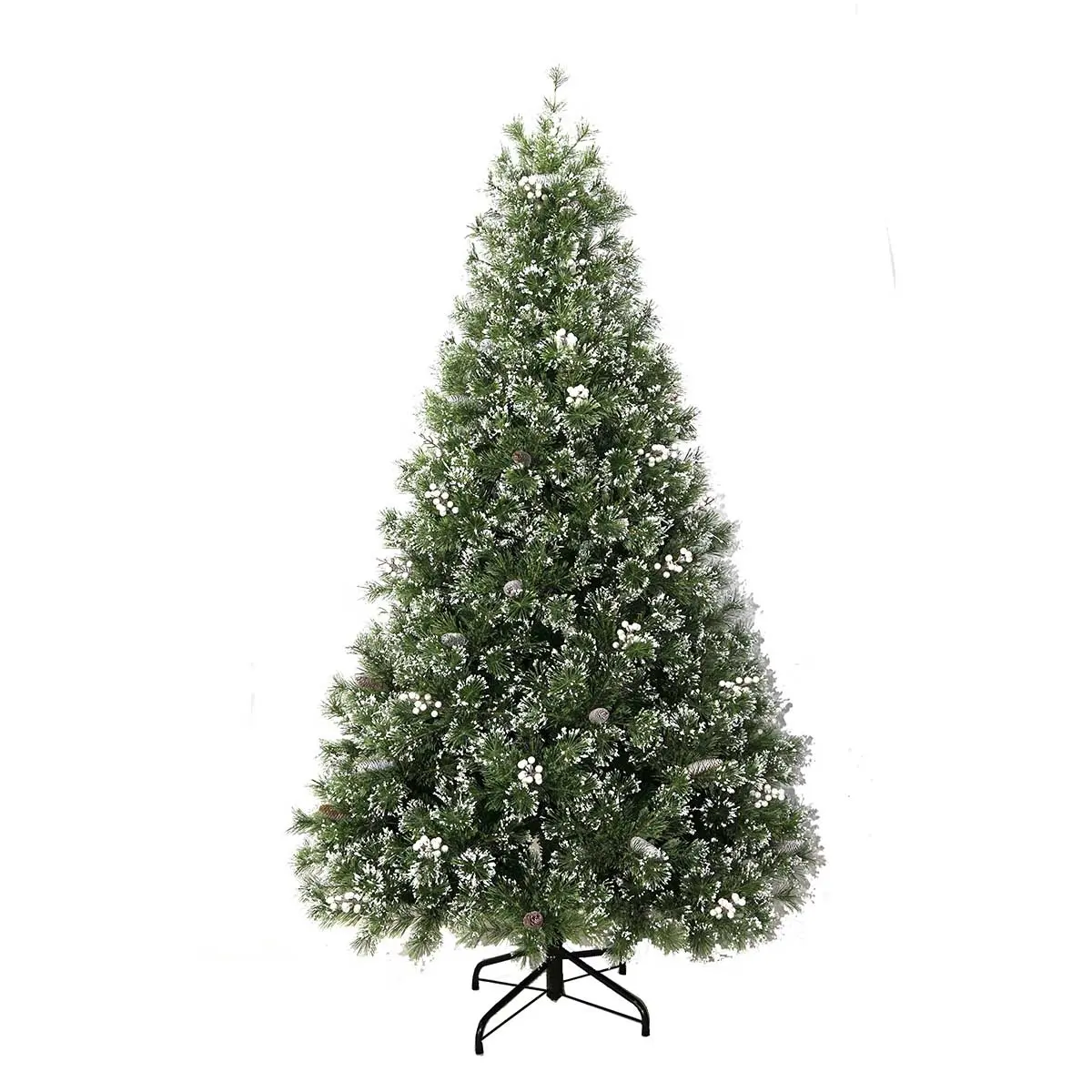 7.5 piedi albero ad ago duro Non illuminato con punte smerigliate snowy polylon polistirolo polistirolo feltro invernale albero di natale aritificial