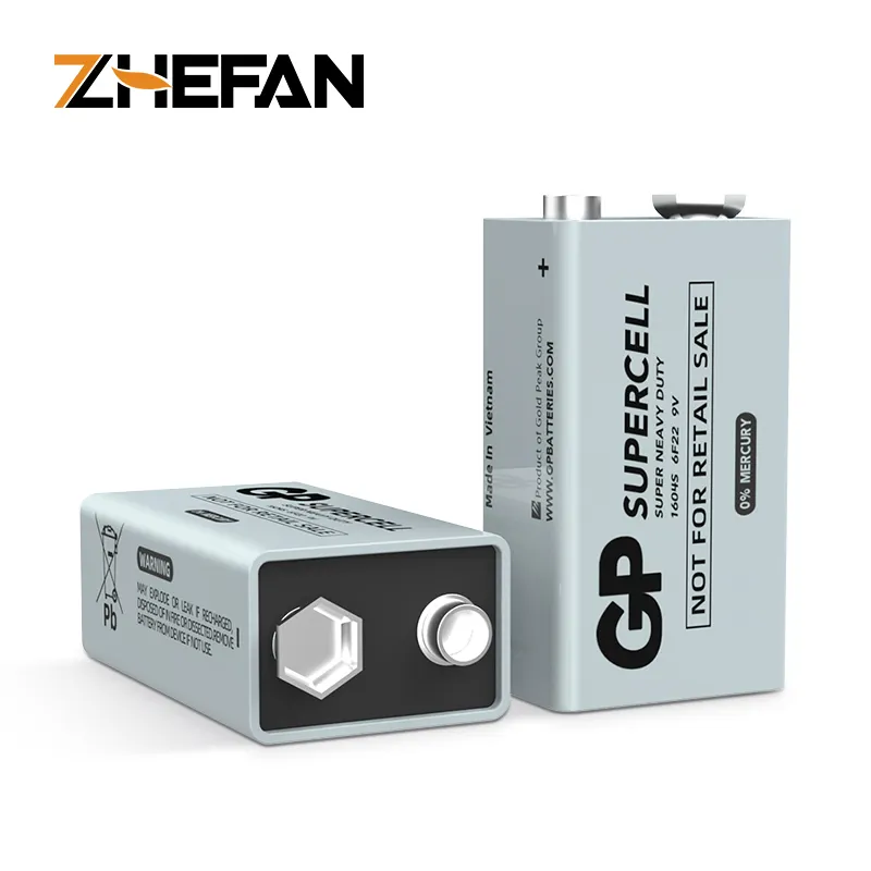 Zefan Non isi ulang Iec Rohs bersertifikat Hi Tech 9 Volt 6lr61 baterai kering Alkaline