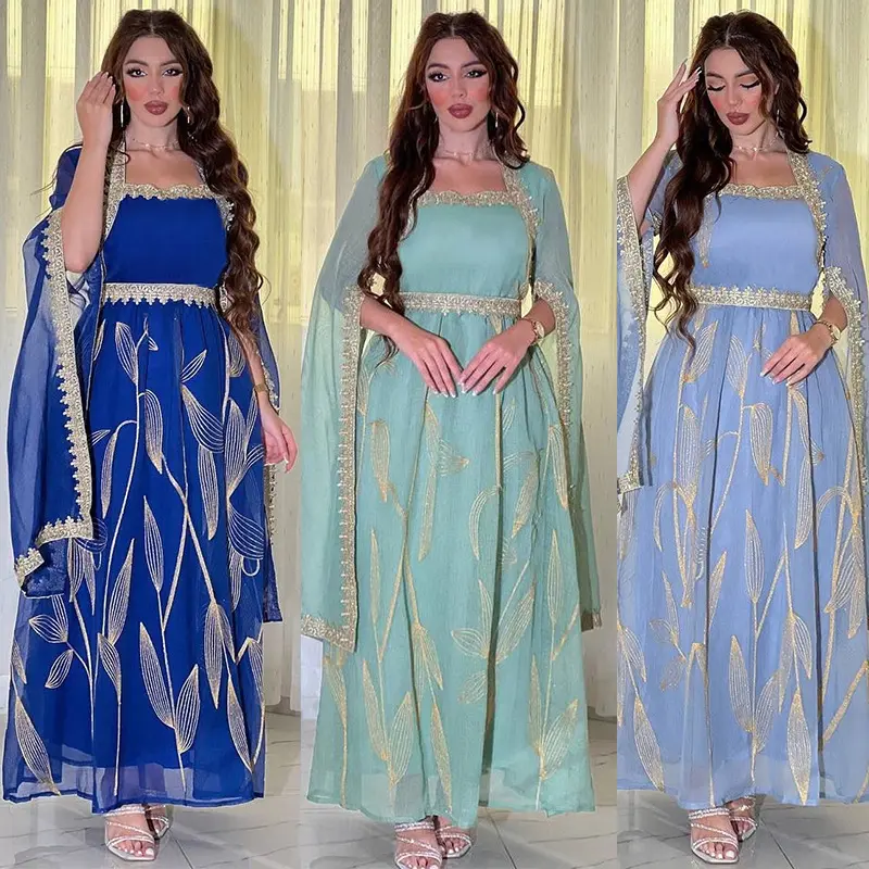 2856 Hồi Giáo Áo Thêu Oman Dubai Phụ Nữ Của Đông Nam Á Indonesia Dài Dresses Habaya Dubai Ăn Mặc Phong Cách Abaya Kaftan