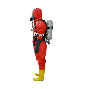 Vêtements anti-chimiques étanches au gaz en PVC Hazmat de pompier avec norme EN469 fabriqués à partir de papier d'aluminium - Product Image 2