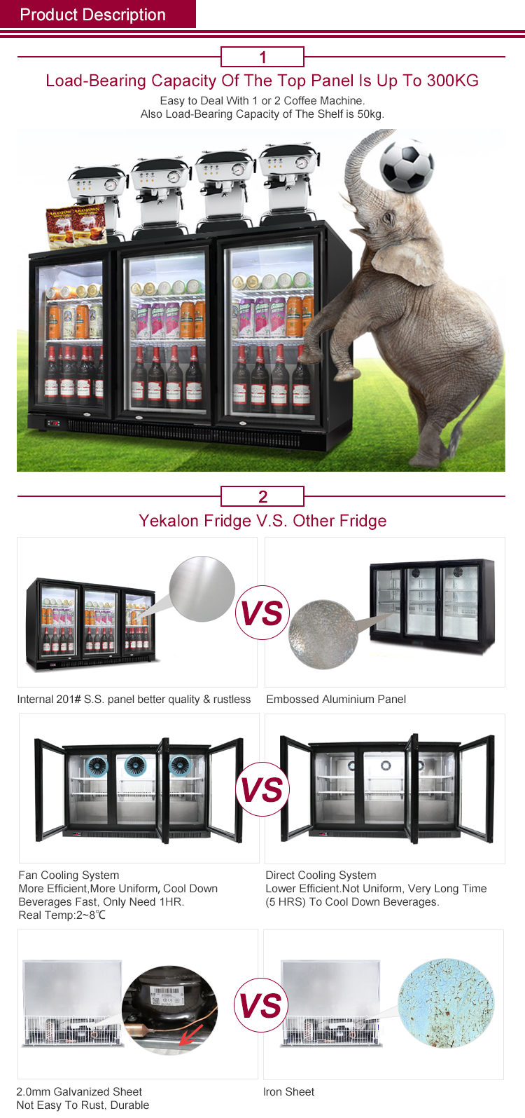 Factory Outlet Commercial Glass Door Bar Fridge Garage Bar Fridge Refrigeration Equipment
