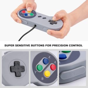 SFC USB Retro Gamepad classico, Controller di gioco SNES per PC, Raspberry Pi, Windows MAC Linux, Android GP100 (Grey) - Product Image 5
